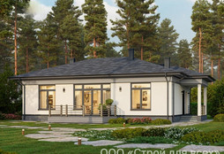 ПД-29 Одноэтажный дом с тремя комнатами 15,7 м x 13,4 м